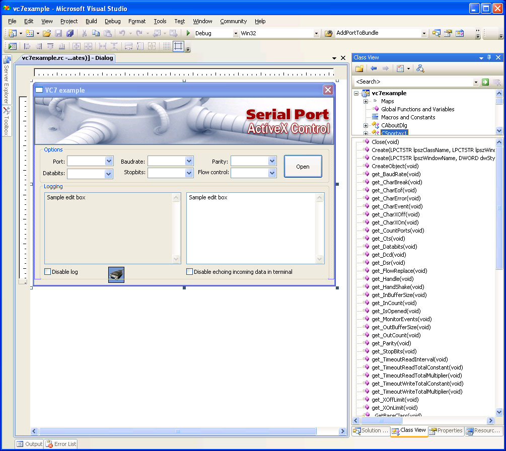 Serial Port C Example Windows Forms