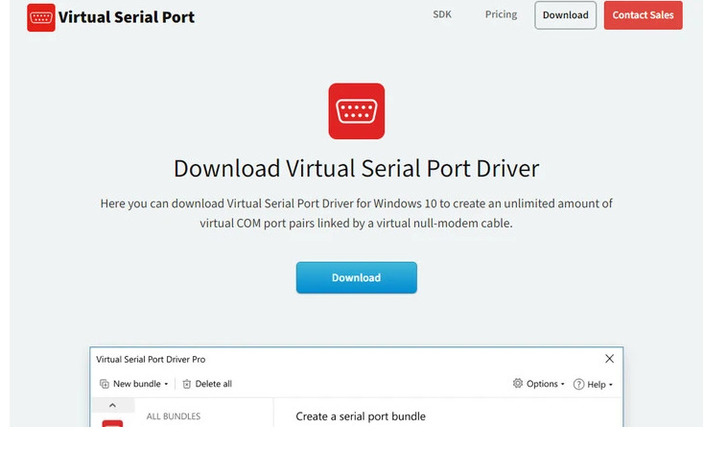 Descarregue e instale o Virtual Serial Port Driver Descarregue e instale o Virtual Serial Port Driver