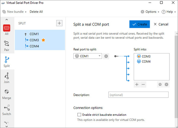  Virtual Serial Port Driver capturing serial port data 